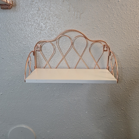 Vintage Rose Gold And White Floating Wall Shelves - Picture 4 of 7